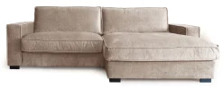 HAYLEY Soffa med divan höger tyg Vogue 4 taupe ben=wenge