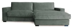 HAYLEY Soffa med divan höger tyg Vogue 11 wintermoss ben=wenge