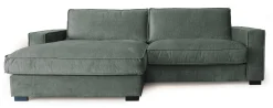 HAYLEY Soffa med divan vänster tyg Vogue 11 wintermoss ben=wenge