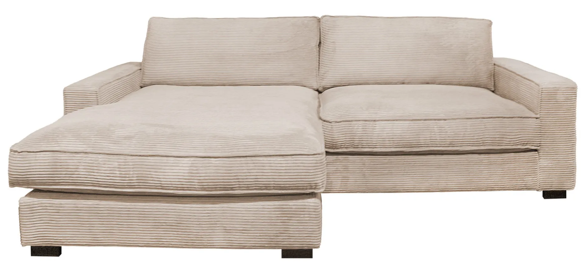 HAYLEY (TD) Soffa med divan vänster tyg Zoom 3 mink ben=wenge