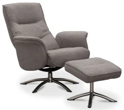 HEMSE Snurrfåtölj med pall, tyg Loft 3 beige