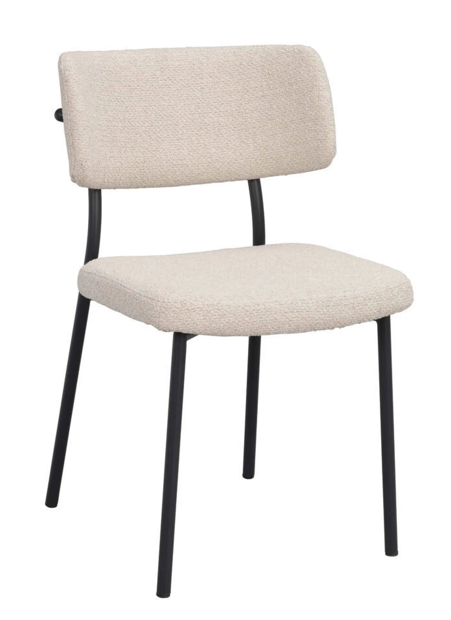 HERBSTER Stol beige tyg/svarta metallben