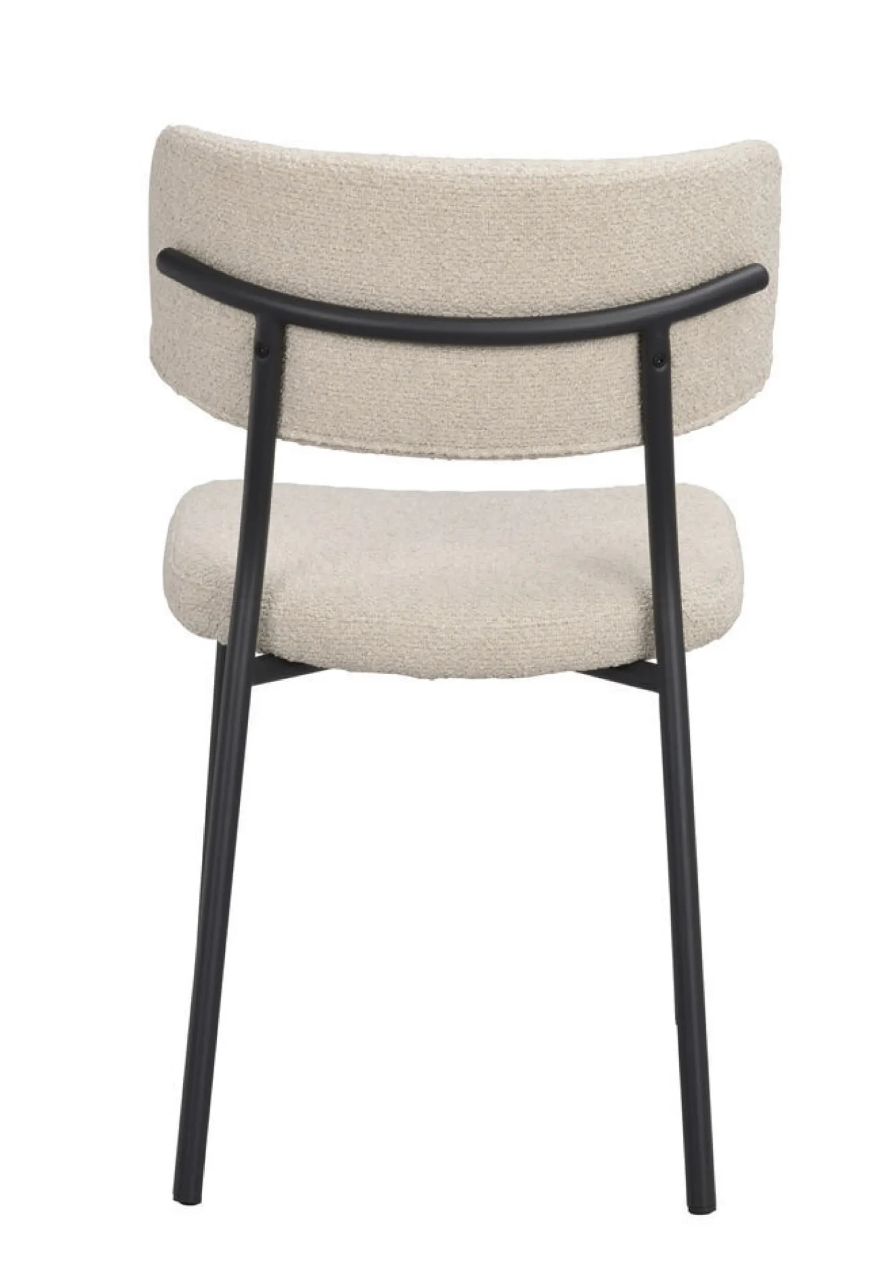 HERBSTER Stol beige tyg/svarta metallben
