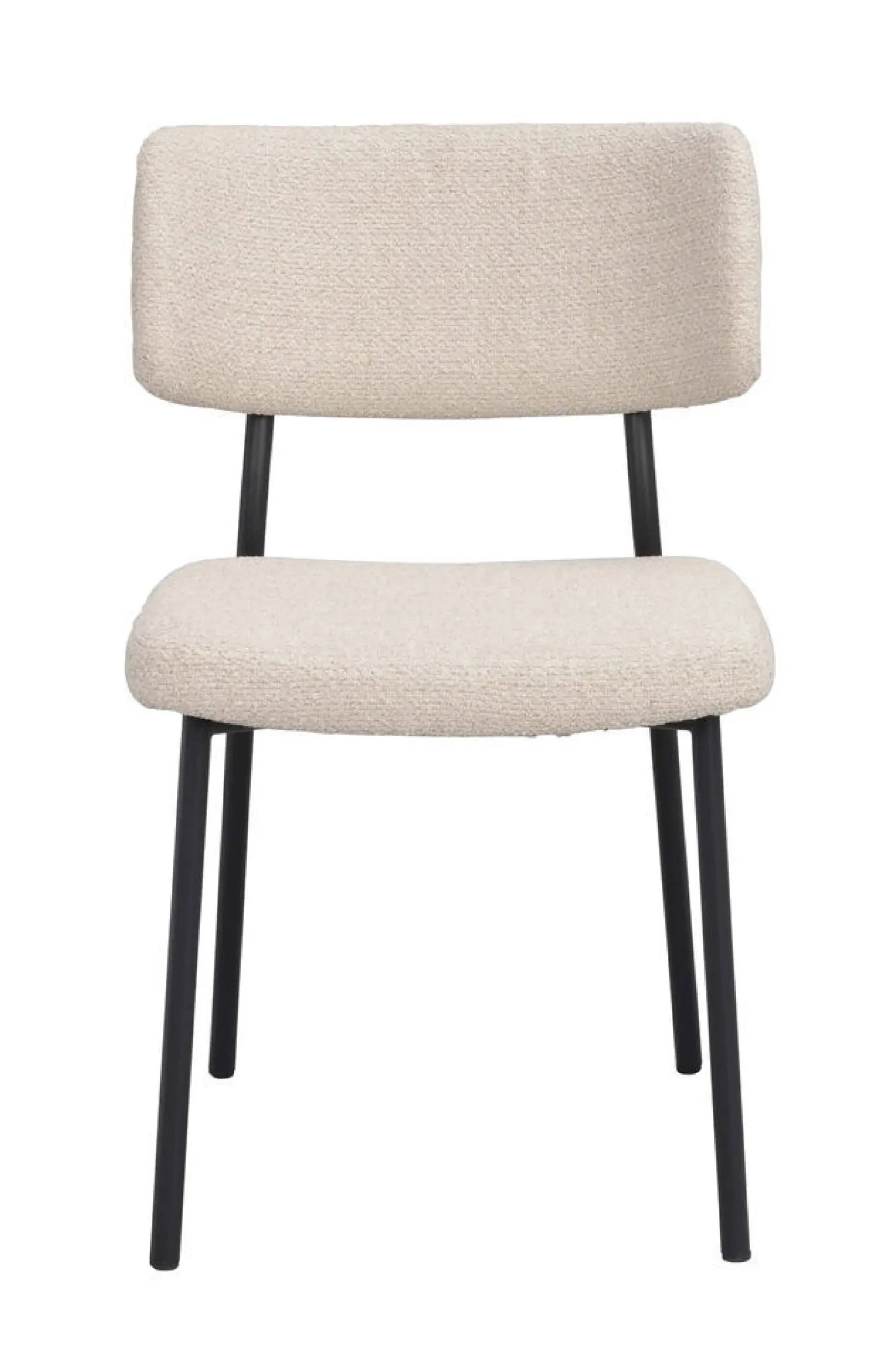 HERBSTER Stol beige tyg/svarta metallben