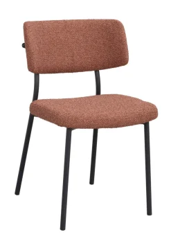 HERBSTER Stol rött tyg/svarta metallben