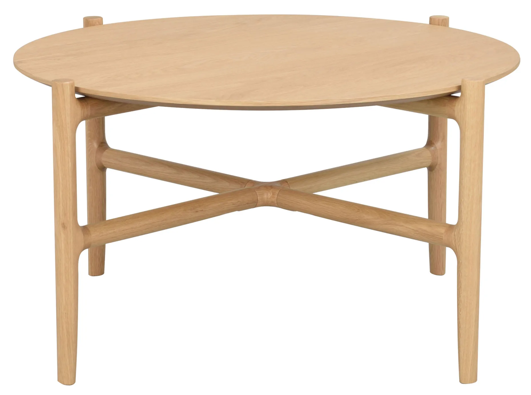 HOLTON Soffbord Ø 80cm massiv ek, mdf ekfanér bordsskiva