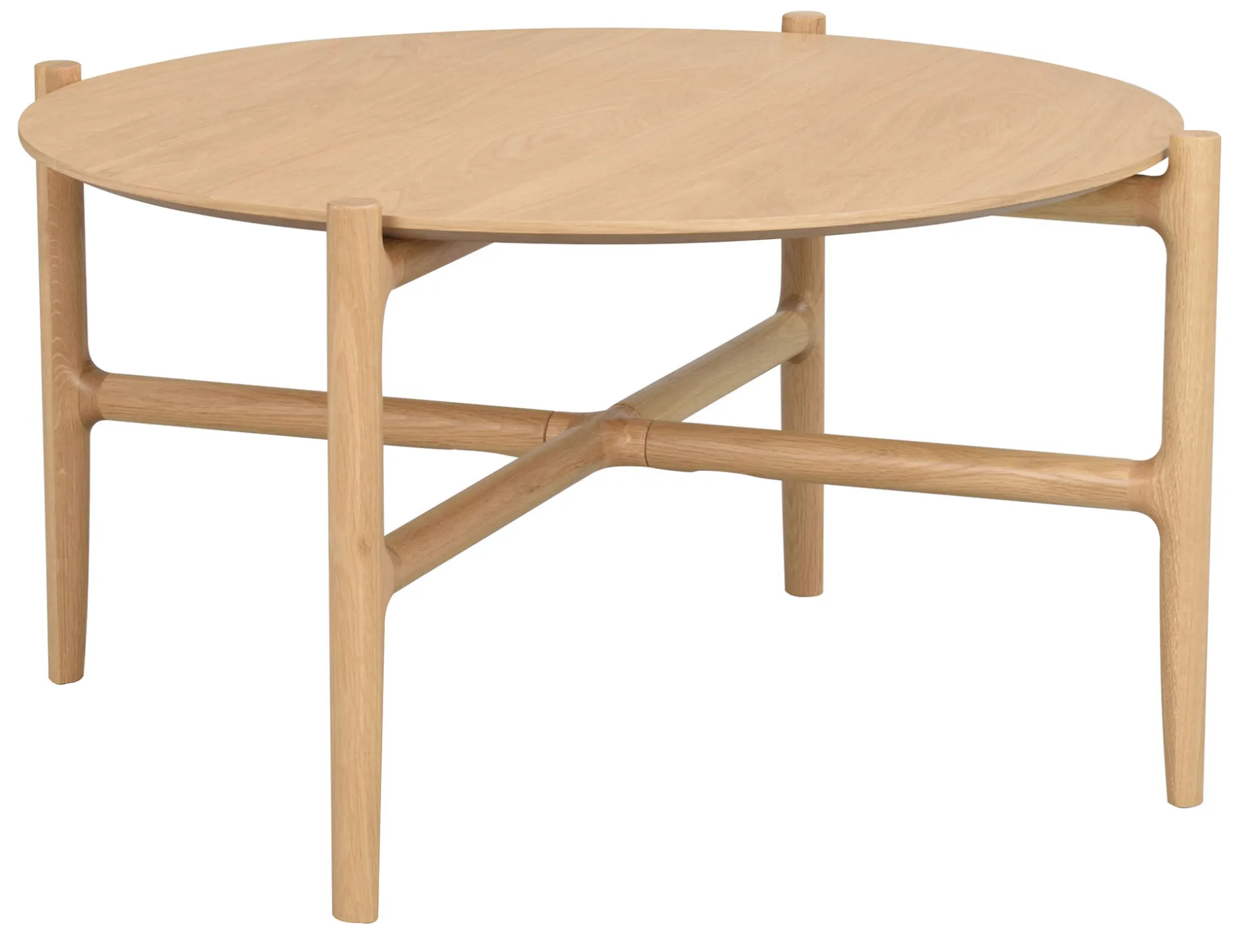 HOLTON Soffbord Ø 80cm massiv ek, mdf ekfanér bordsskiva