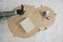 HOLTON Soffbord Ø 80cm massiv ek, mdf ekfanér bordsskiva
