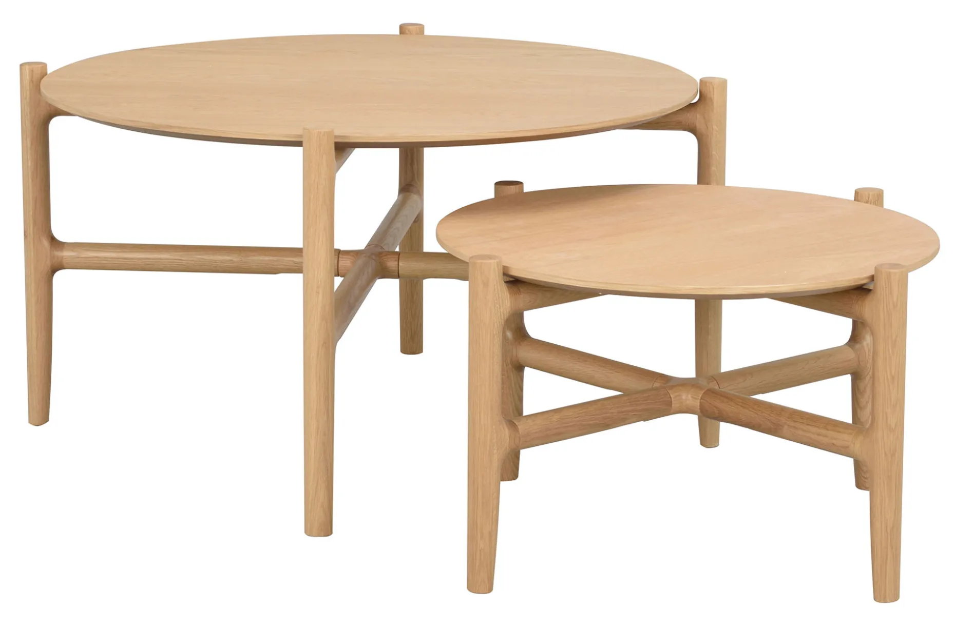 HOLTON Soffbord Ø 80cm massiv ek, mdf ekfanér bordsskiva