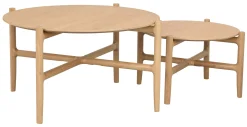 HOLTON Soffbord Ø 55cm massiv ek, mdf ekfanér bordsskiva