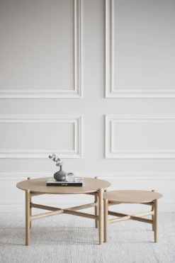 HOLTON Soffbord Ø 55cm massiv ek, mdf ekfanér bordsskiva