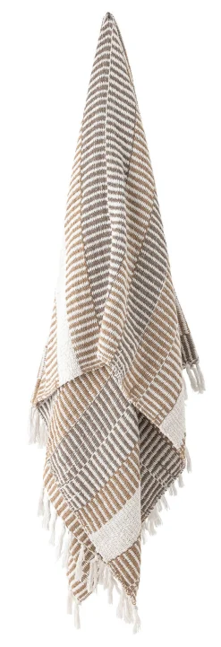 ISNEL Pläd, Natur, Återvunnen bomull, L160xW130 cm