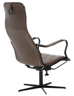 JACK METALL Fåtölj med gunga, inkl pall läder Vintage Brown PAKETPRIS
