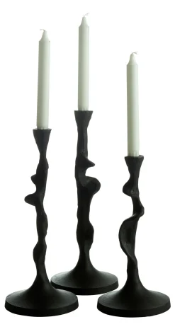 JASPER Ljusstake svart 10cm h33cm 100% bränd aluminium
