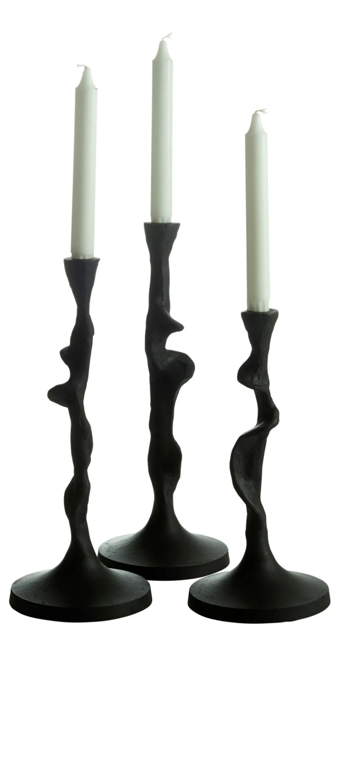 JASPER Ljusstake svart 10cm h29cm 100% bränd aluminium