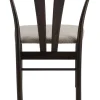 JIVAGO Matstol i lackad mörkbrun ek, sits i tyg alpine grå/beige, foam, Sitthöjd 46,5 cm