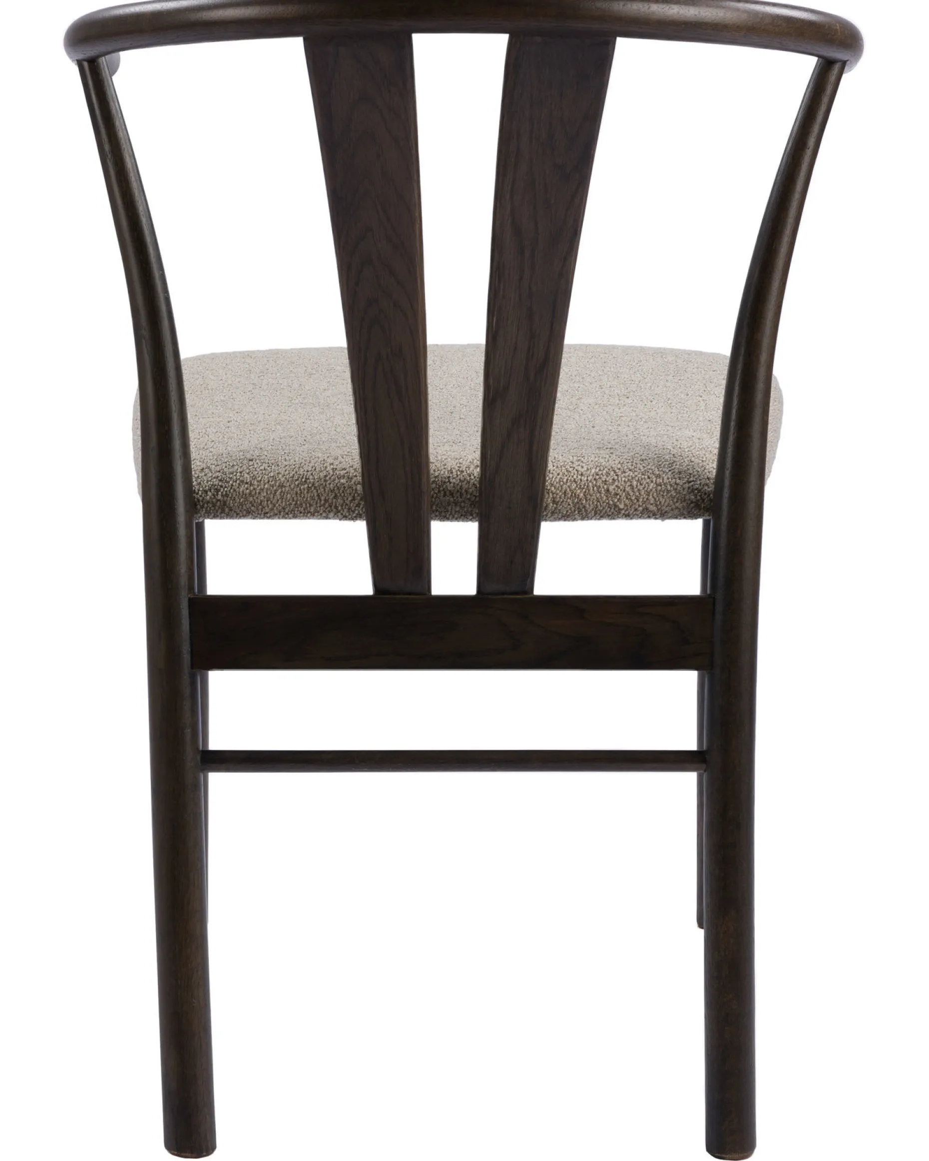 JIVAGO Matstol i lackad mörkbrun ek, sits i tyg alpine grå/beige, foam, Sitthöjd 46,5 cm