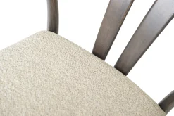 JIVAGO Matstol i lackad mörkbrun ek, sits i tyg alpine grå/beige, foam, Sitthöjd 46,5 cm