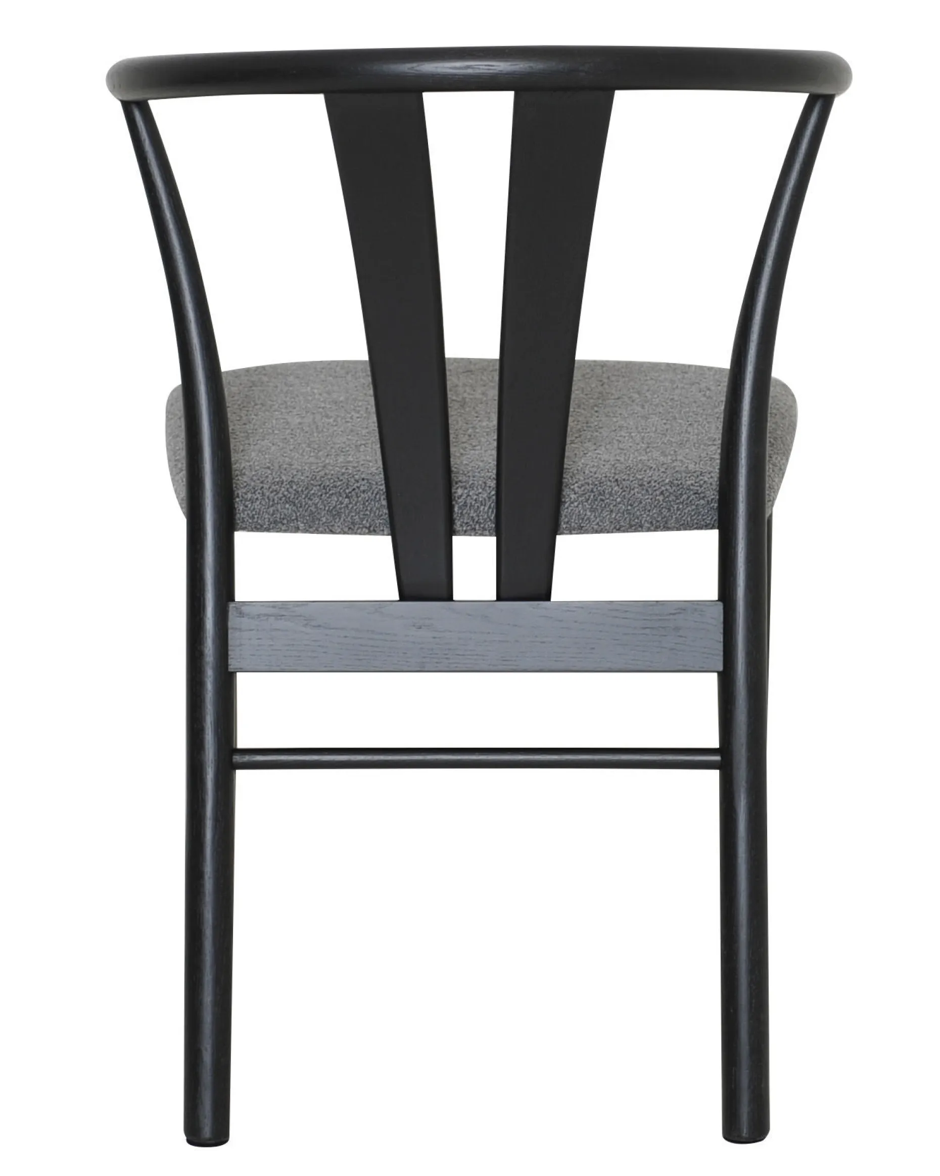 JIVAGO Matstol i lackad svart ek, sits i boucletyg alpine grey 65