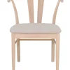 JIVAGO Matstol i vitoljad ek, beige tygsits, sits i boucletyg alpine 01 beige