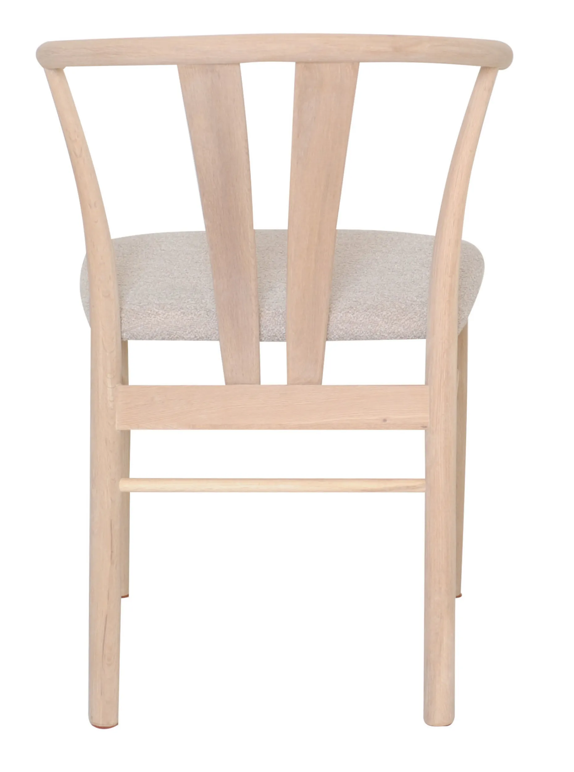 JIVAGO Matstol i vitoljad ek, beige tygsits, sits i boucletyg alpine 01 beige