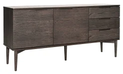 KARMELIET Sideboard 2 dörr+3 lådor brunlackad ekfanér, softclose