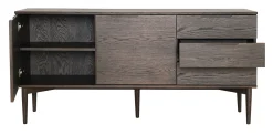 KARMELIET Sideboard 2 dörr+3 lådor brunlackad ekfanér, softclose