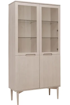 KARMELIET Vitrin H190 vitpigmenterad lackad ekfanér, wl102, ledbelysning, softclose