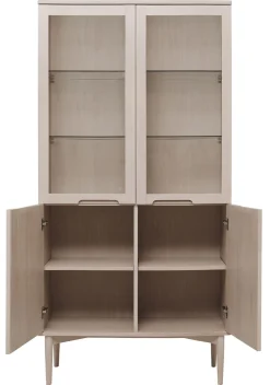 KARMELIET Vitrin H190 vitpigmenterad lackad ekfanér, wl102, ledbelysning, softclose