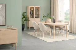 KARMELIET Vitrin H190 vitpigmenterad lackad ekfanér, wl102, ledbelysning, softclose