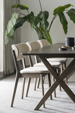 KATO stol brun ek/beige tyg