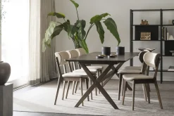 KATO stol brun ek/beige tyg