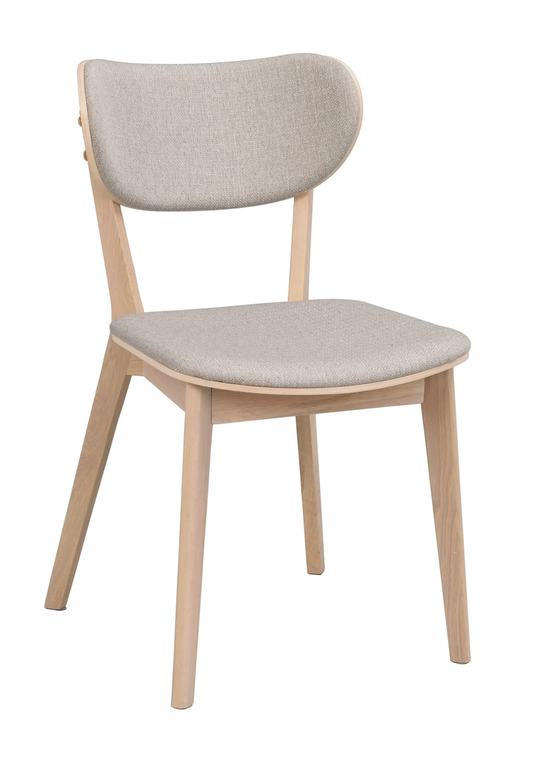 KATO stol vitpigmenterad ek/grå-beige tyg