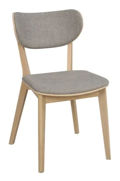 KATO stol vitpigmenterad ek/ljusgrått tyg