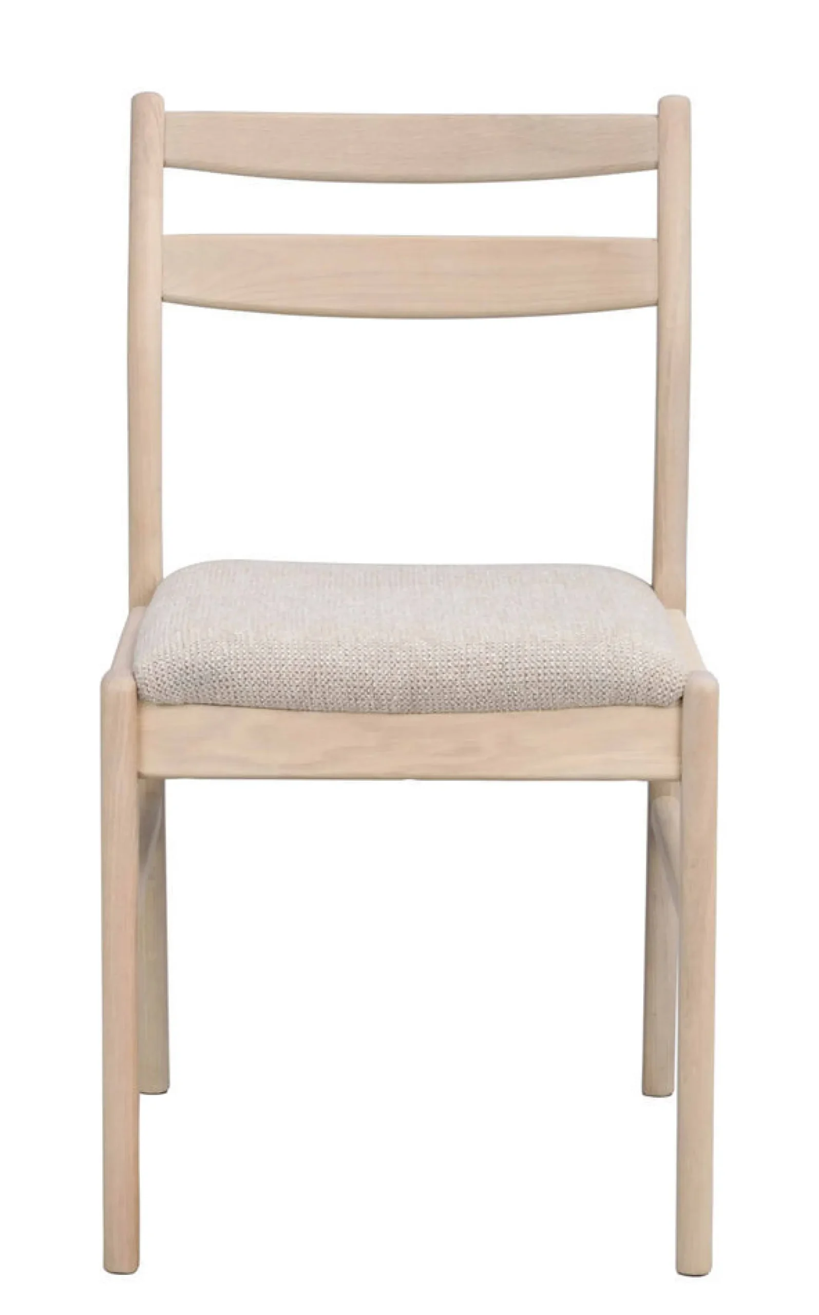 KERWIN Stol vitpigmenterad ek/ljusbeige tyg