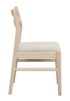 KERWIN Stol vitpigmenterad ek/ljusbeige tyg