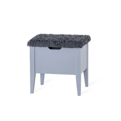 KLINTE bänk 45 cm grålack med fårpälsöverdrag