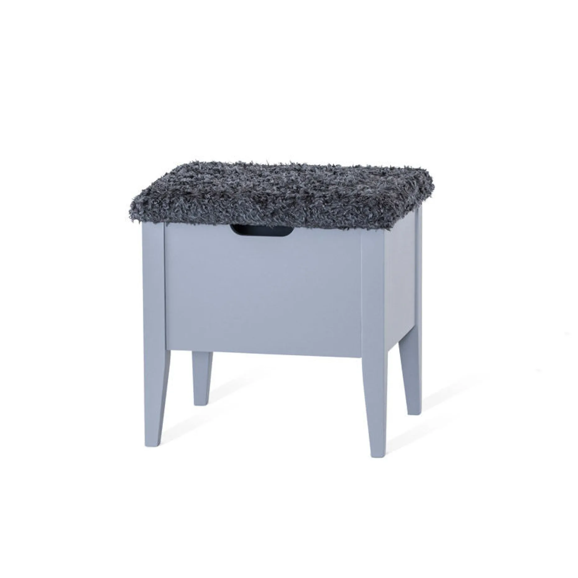 KLINTE bänk 45 cm grålack med fårpälsöverdrag