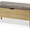 KLINTE bänk 90 cm oljad ek med Abriamo brun