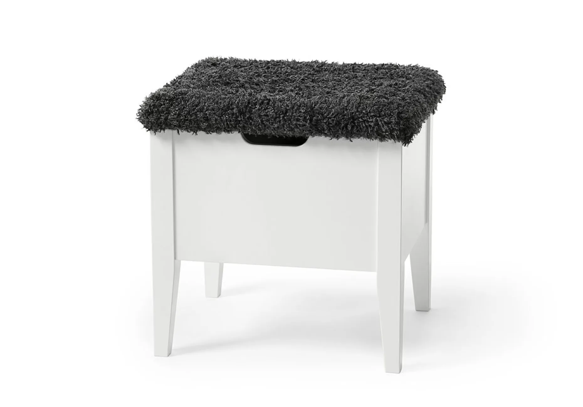 KLINTE bänk 45 cm vitlack med fårpäls