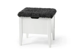 KLINTE bänk 45 cm vitlack med Nojus ulltyg