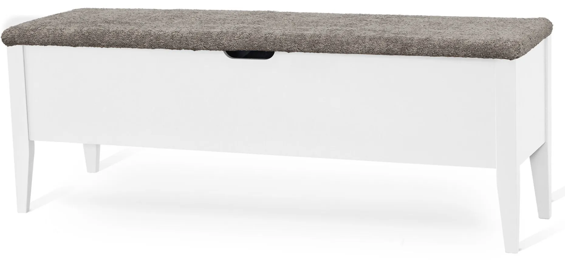 KLINTE bänk 120 cm vit med Abriamo brun