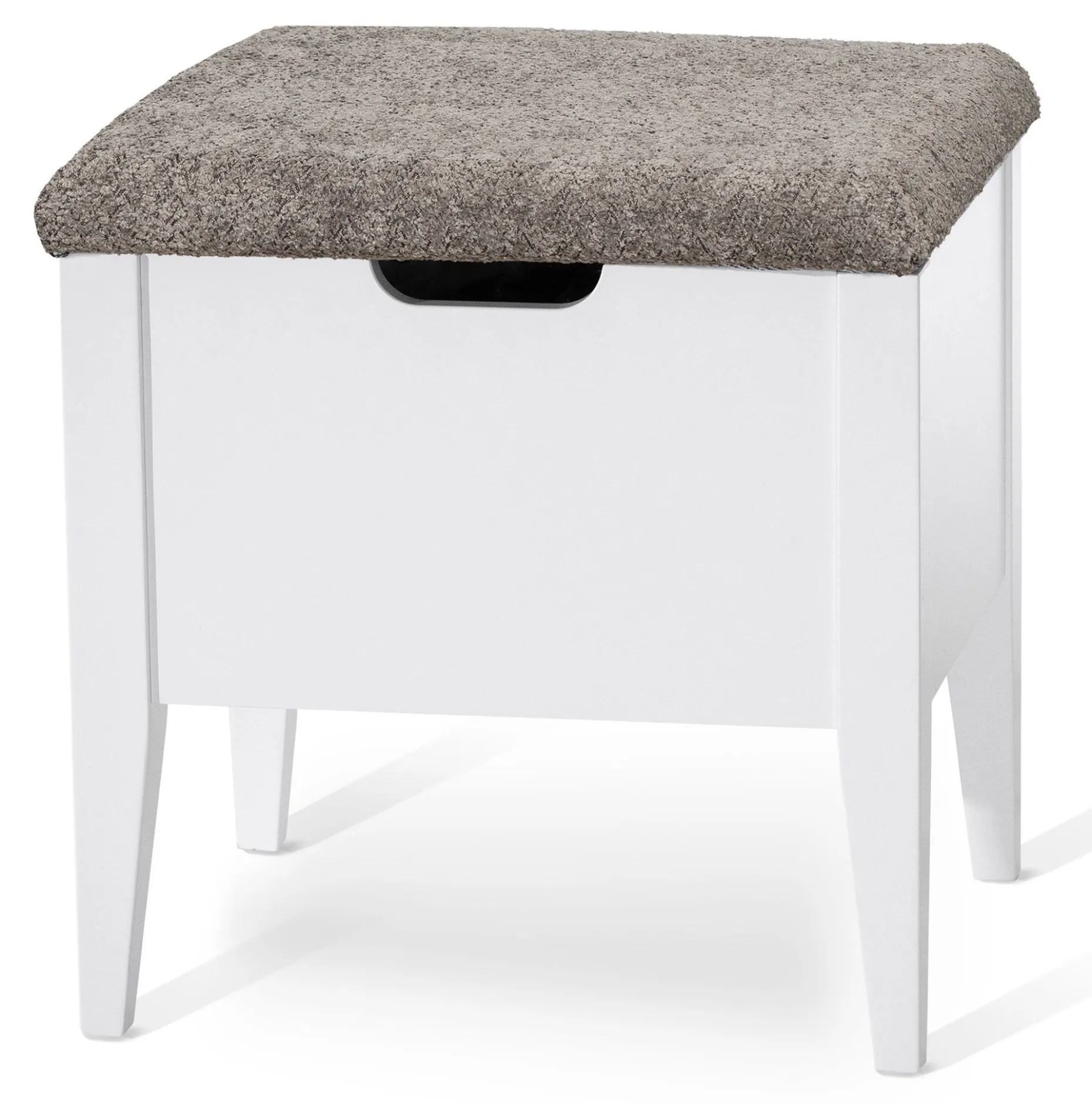 KLINTE bänk 45 cm vit med Abriamo brun