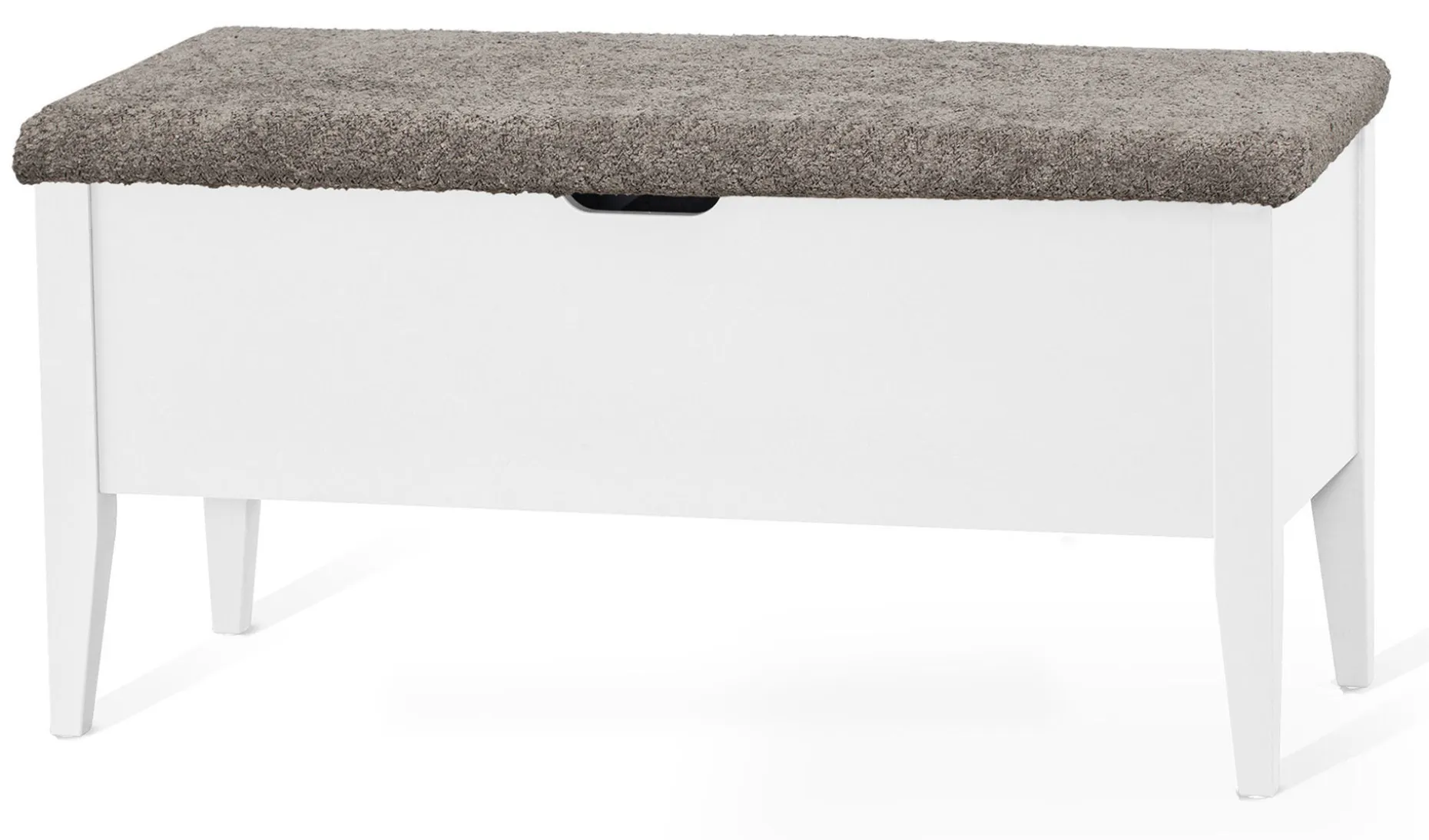 KLINTE bänk 90 cm vit med Abriamo brun