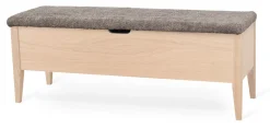 KLINTE bänk 120 cm vitoljad ek med Abriamo brun