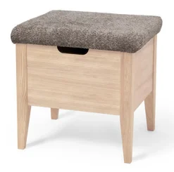 KLINTE bänk 45 cm vitoljad ek med Abriamo brun
