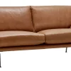 LAURI Rak 3-sits soffa läder Vintage cognac, svarta metallben
