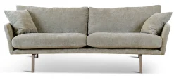 LAURI 3-sits svängd tyg Glam beige 16, vitoljade ek ben
