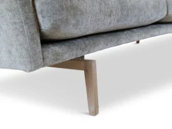 LAURI 3-sits svängd tyg Glam 06, vitoljade ek ben
