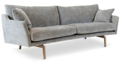 LAURI 3-sits svängd tyg Glam 06, vitoljade ek ben